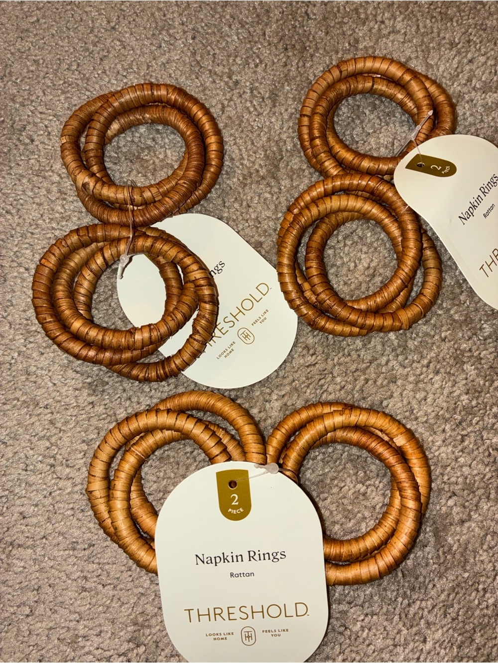 Threshold Rattan Napkin Rings - Set of 6 rings